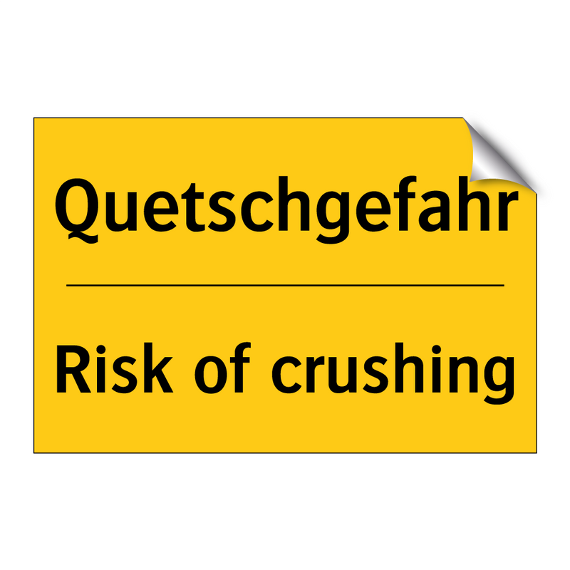Quetschgefahr - Risk of crushing
