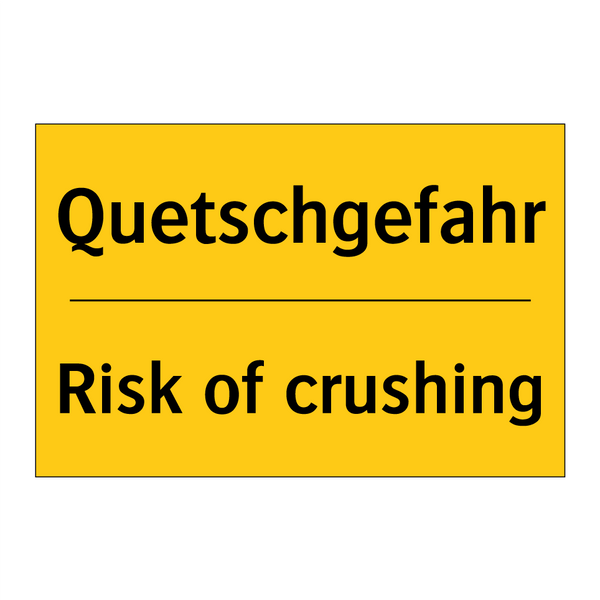 Quetschgefahr - Risk of crushing