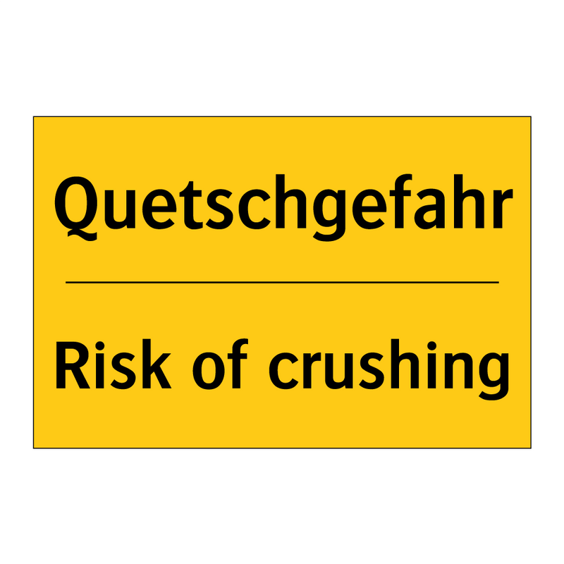Quetschgefahr - Risk of crushing