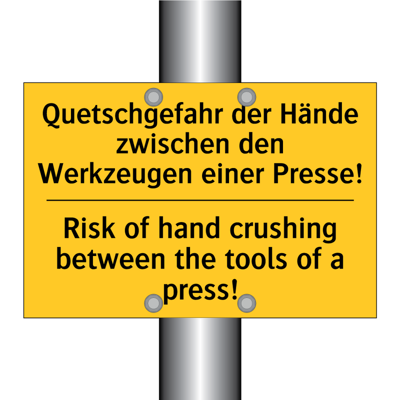 Quetschgefahr der Hände zwischen /.../ - Risk of hand crushing between /.../