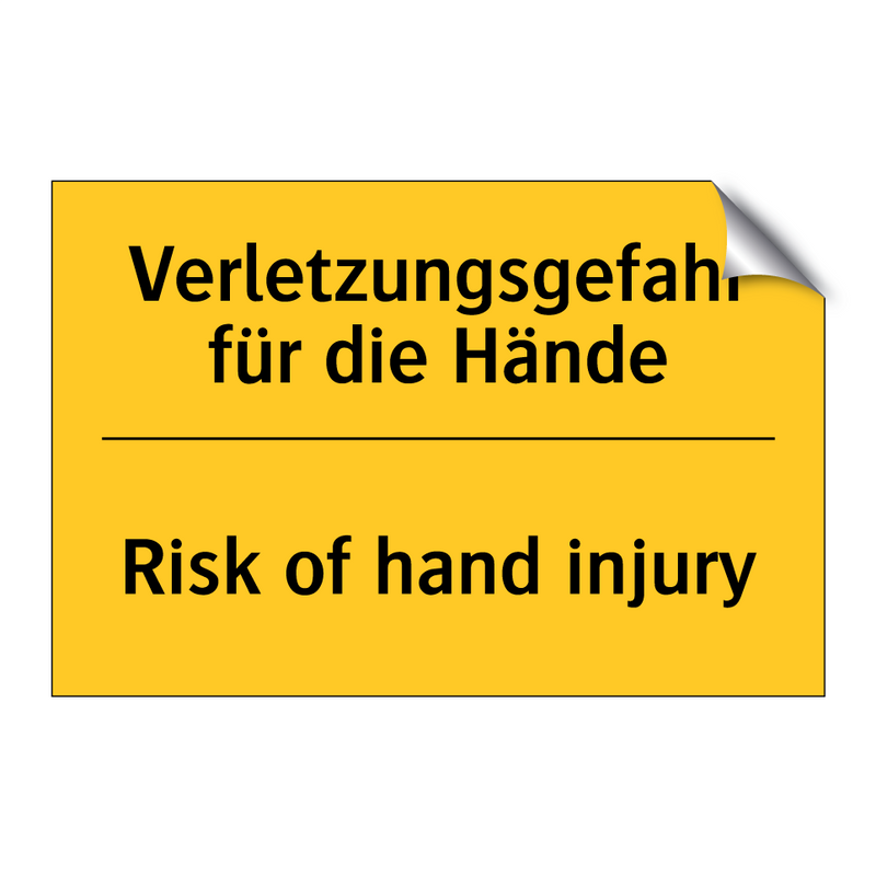 Verletzungsgefahr für die Hände/.../ - Risk of hand injury