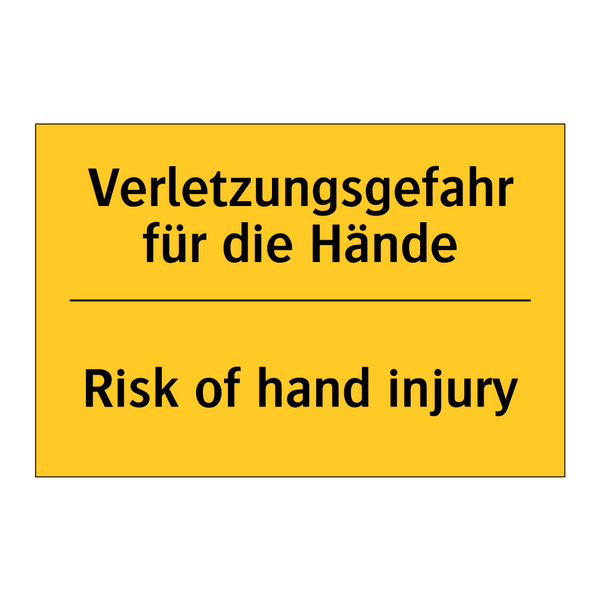 Verletzungsgefahr für die Hände/.../ - Risk of hand injury