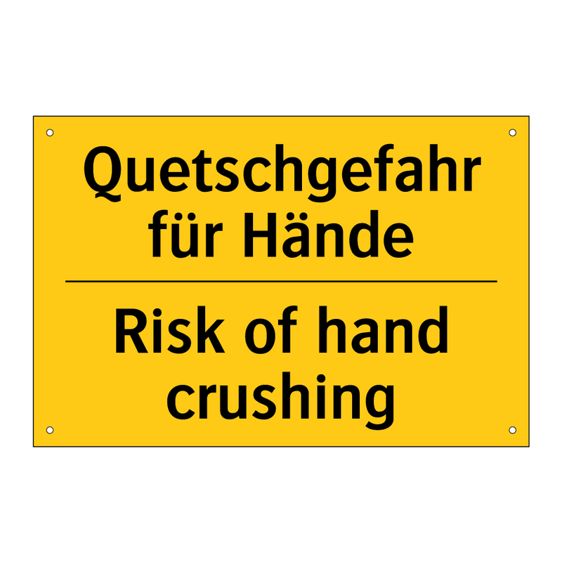 Quetschgefahr für Hände - Risk of hand crushing