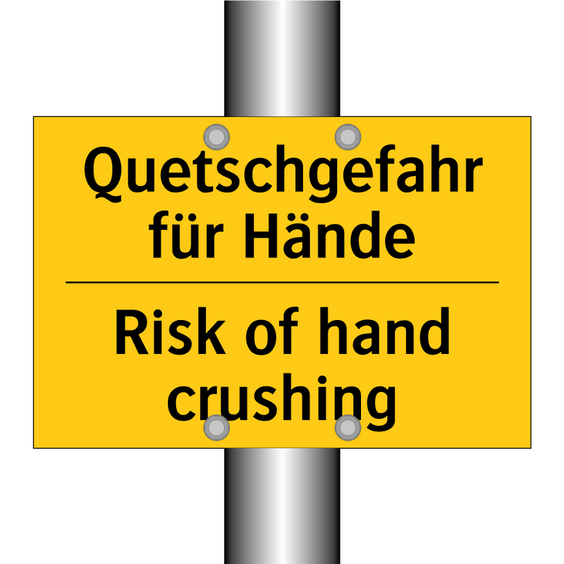 Quetschgefahr für Hände - Risk of hand crushing