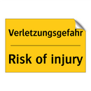 Verletzungsgefahr - Risk of injury