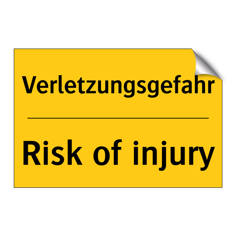 Verletzungsgefahr - Risk of injury