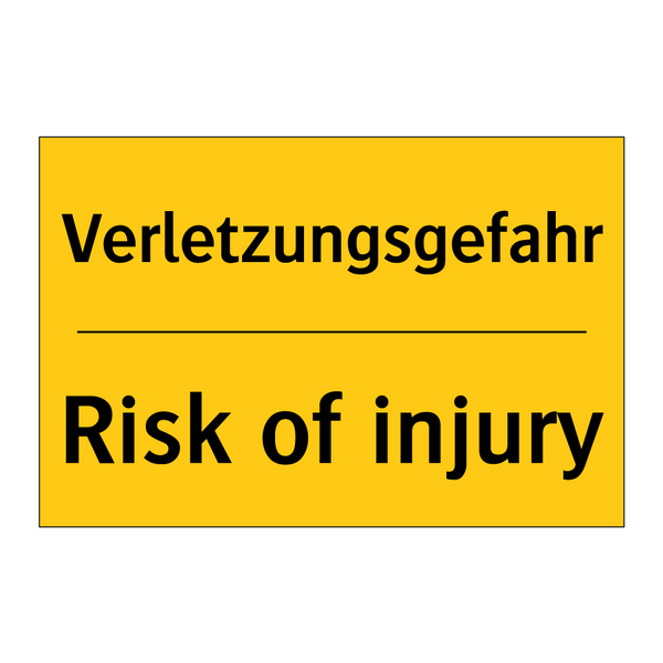 Verletzungsgefahr - Risk of injury