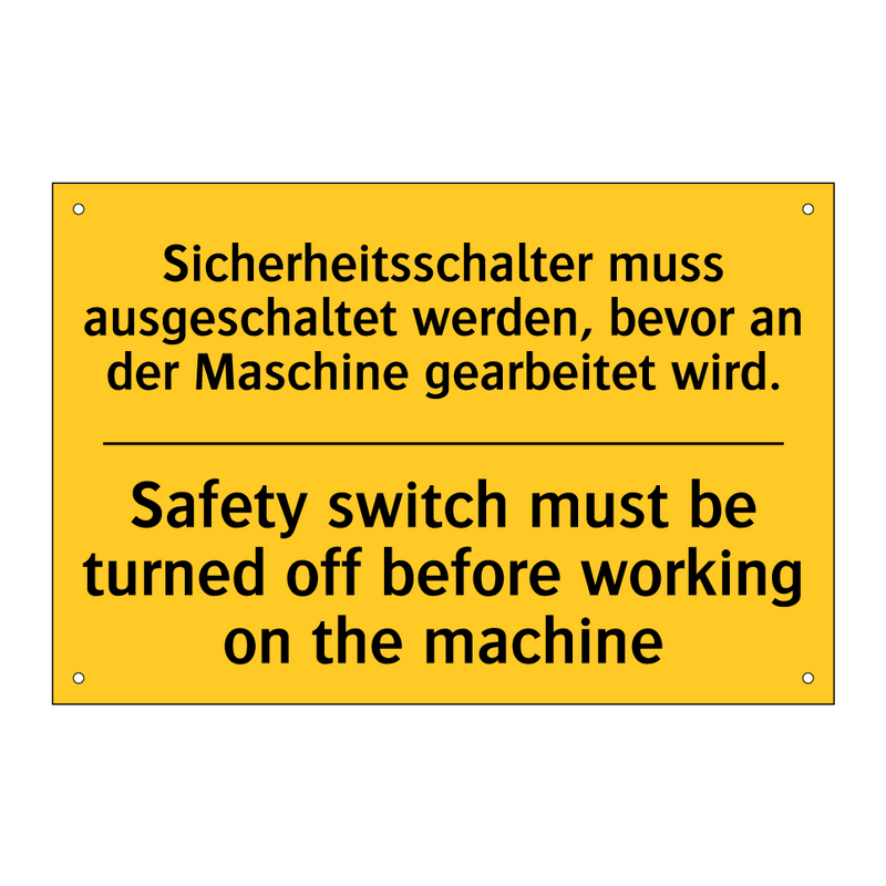 Sicherheitsschalter muss ausgeschaltet /.../ - Safety switch must be turned off /.../