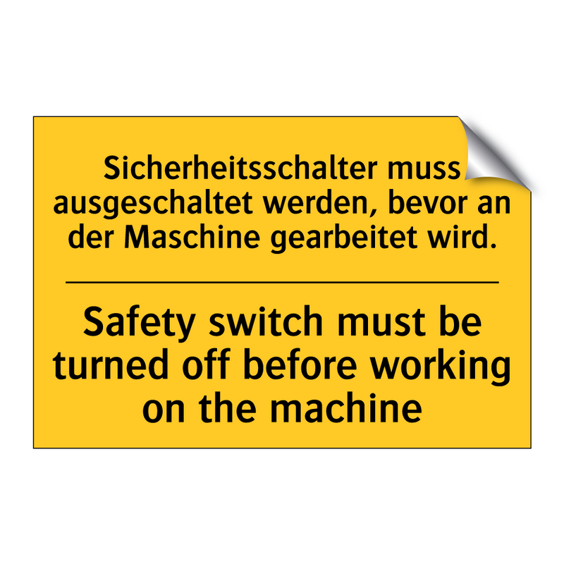 Sicherheitsschalter muss ausgeschaltet /.../ - Safety switch must be turned off /.../