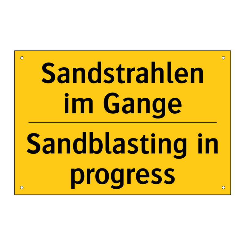 Sandstrahlen im Gange - Sandblasting in progress
