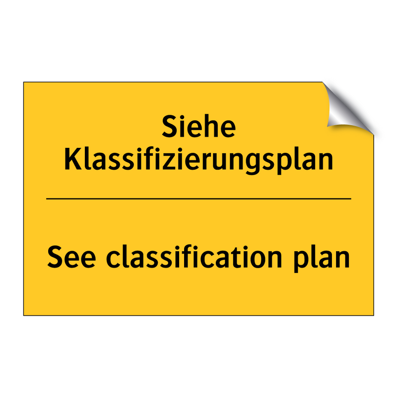 Siehe Klassifizierungsplan - See classification plan