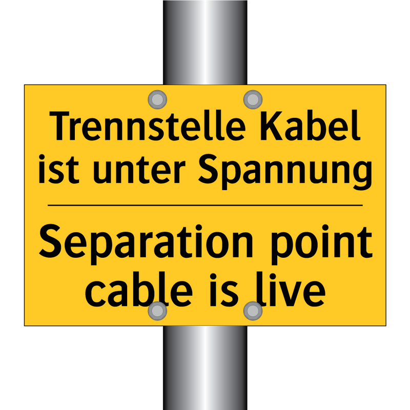 Trennstelle Kabel ist unter Spannung/.../ - Separation point cable is live