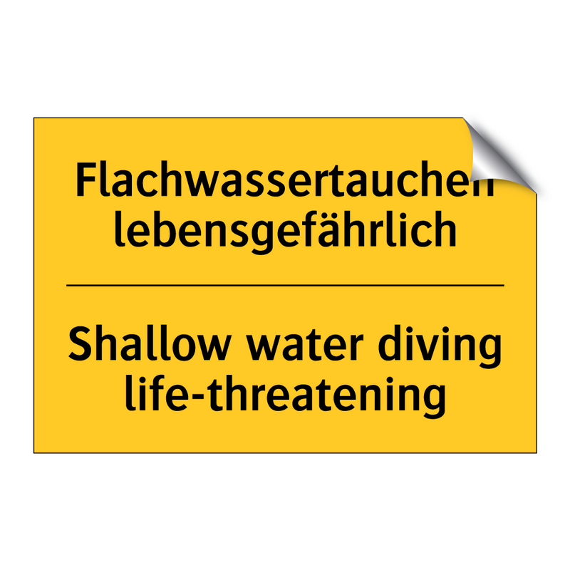 Flachwassertauchen lebensgefährlich/.../ - Shallow water diving life-threatening/.../