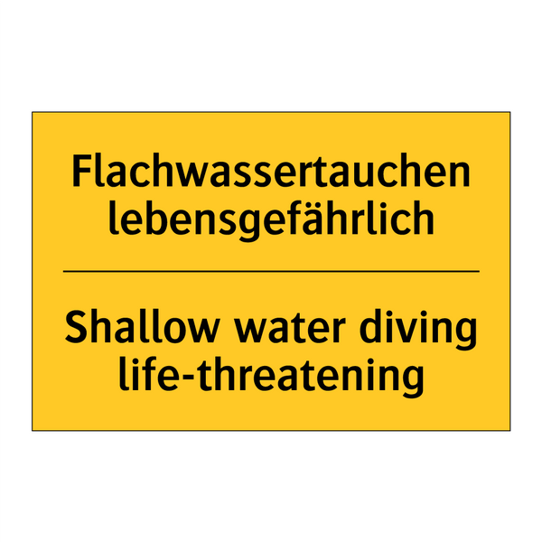 Flachwassertauchen lebensgefährlich/.../ - Shallow water diving life-threatening/.../