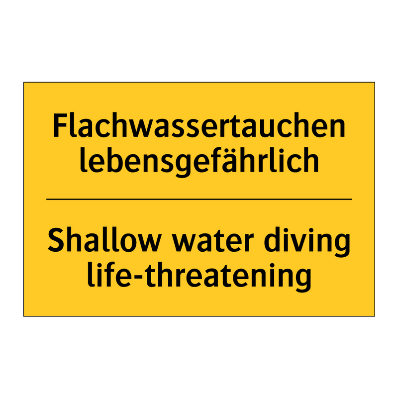 Flachwassertauchen lebensgefährlich/.../ - Shallow water diving life-threatening/.../