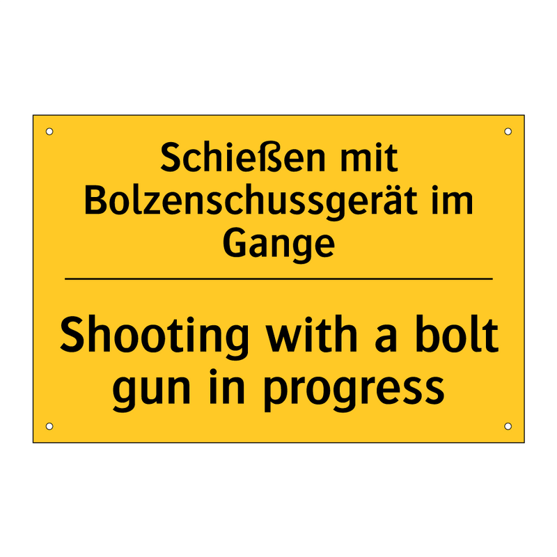 Schießen mit Bolzenschussgerät /.../ - Shooting with a bolt gun in progress/.../