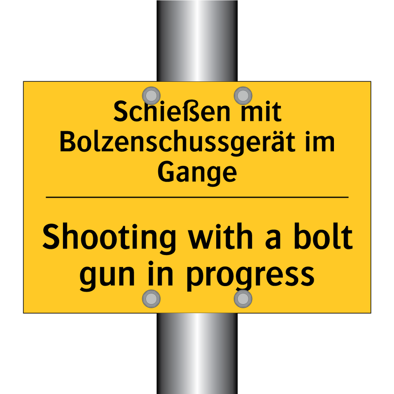 Schießen mit Bolzenschussgerät /.../ - Shooting with a bolt gun in progress/.../