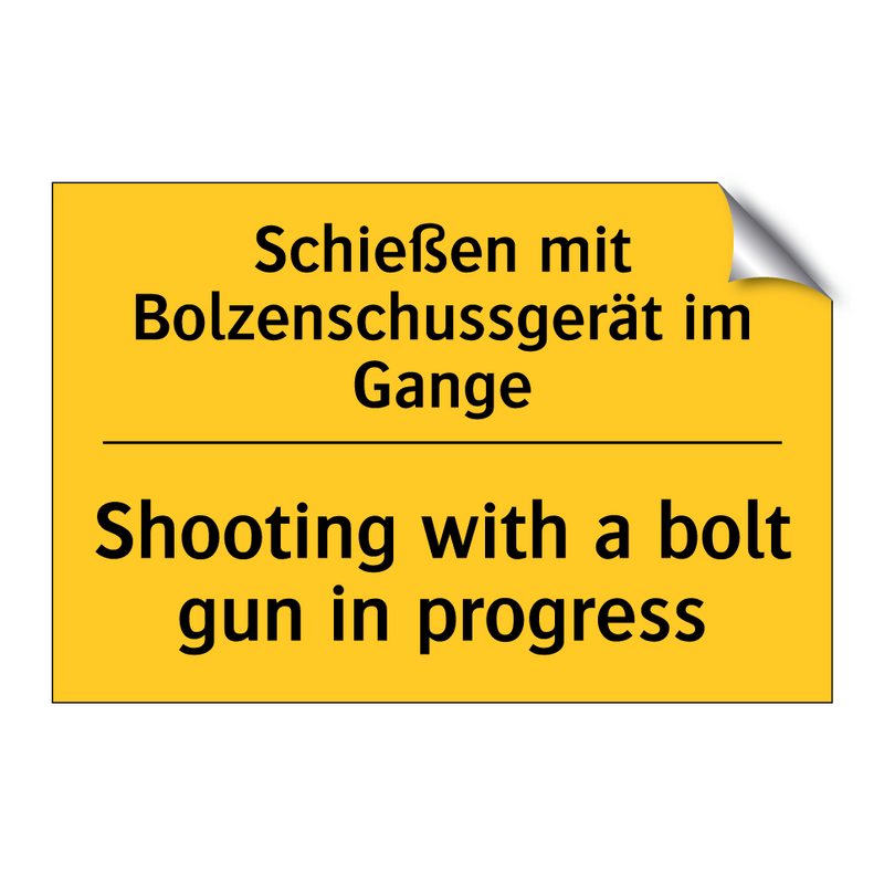 Schießen mit Bolzenschussgerät /.../ - Shooting with a bolt gun in progress/.../