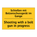 Schießen mit Bolzenschussgerät /.../ - Shooting with a bolt gun in progress/.../