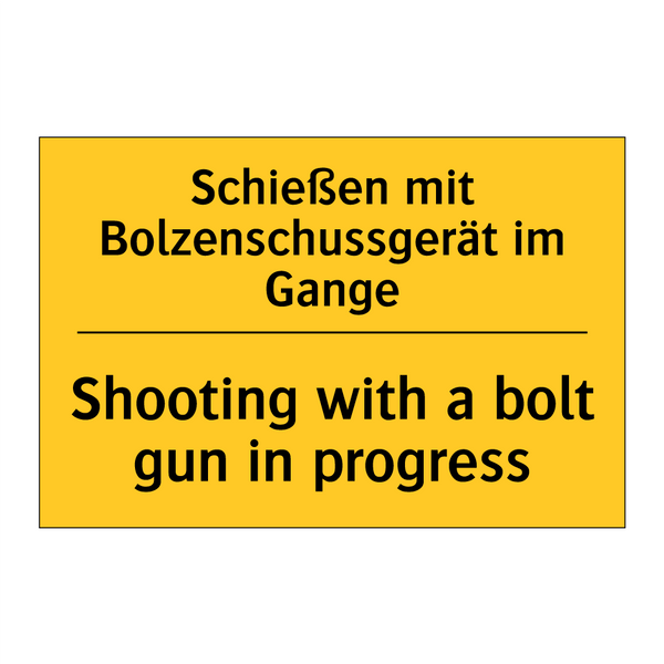 Schießen mit Bolzenschussgerät /.../ - Shooting with a bolt gun in progress/.../