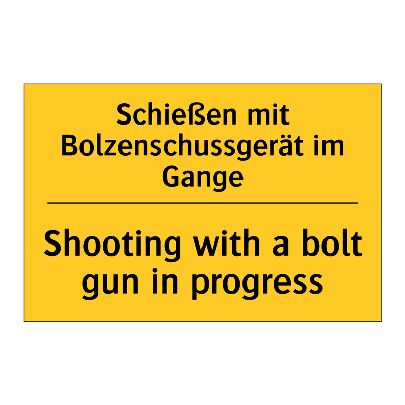 Schießen mit Bolzenschussgerät /.../ - Shooting with a bolt gun in progress/.../