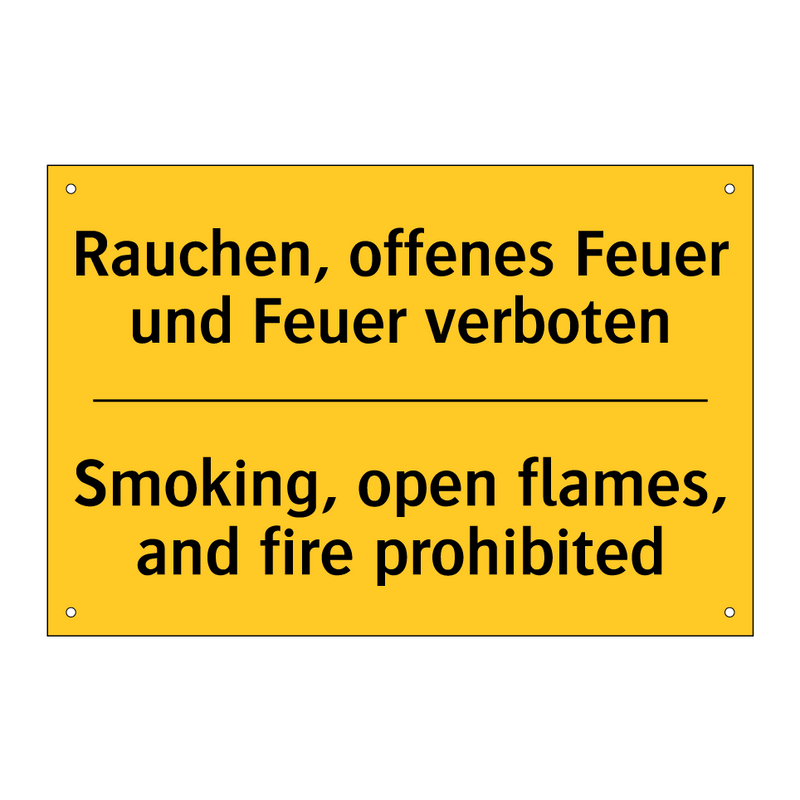 Rauchen, offenes Feuer und Feuer /.../ - Smoking, open flames, and fire /.../