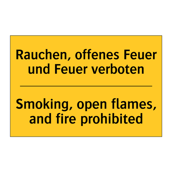 Rauchen, offenes Feuer und Feuer /.../ - Smoking, open flames, and fire /.../