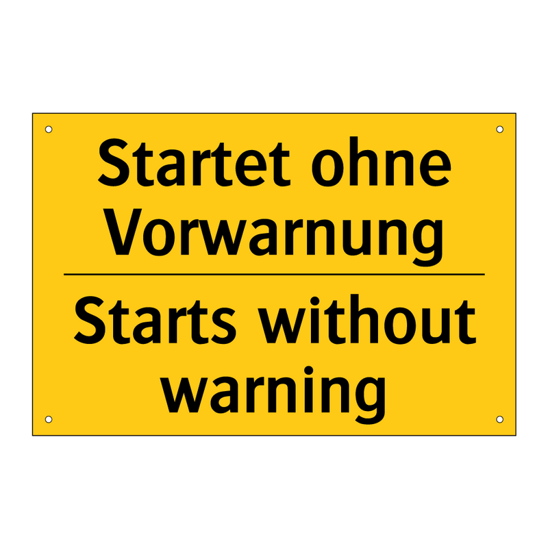 Startet ohne Vorwarnung - Starts without warning