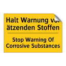 Halt Warnung vor ätzenden Stoffen/.../ - Stop Warning Of Corrosive Substances/.../