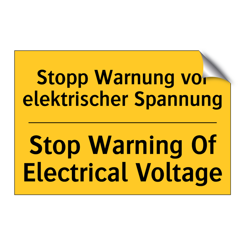 Stopp Warnung vor elektrischer /.../ - Stop Warning Of Electrical Voltage/.../