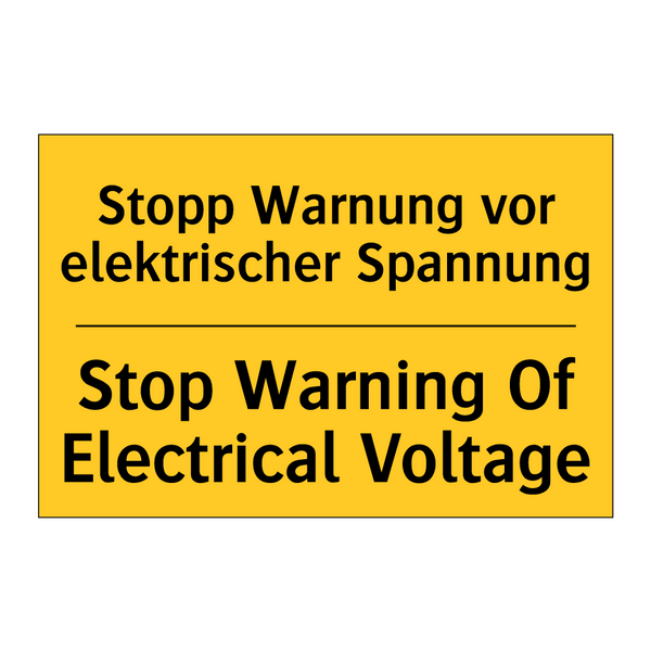 Stopp Warnung vor elektrischer /.../ - Stop Warning Of Electrical Voltage/.../