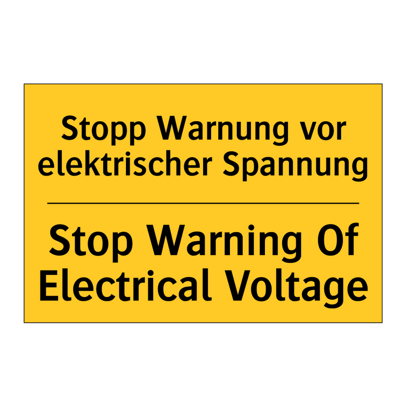 Stopp Warnung vor elektrischer /.../ - Stop Warning Of Electrical Voltage/.../