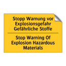 Stopp Warnung vor Explosionsgefahr /.../ - Stop Warning Of Explosion Hazardous /.../