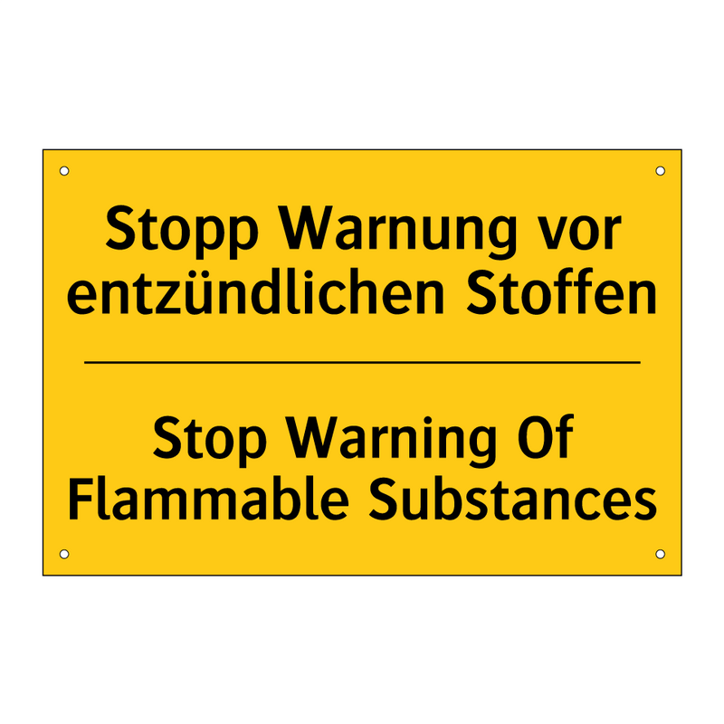 Stopp Warnung vor entzündlichen /.../ - Stop Warning Of Flammable Substances/.../