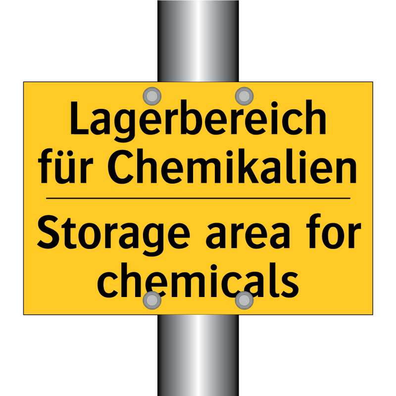 Lagerbereich für Chemikalien - Storage area for chemicals
