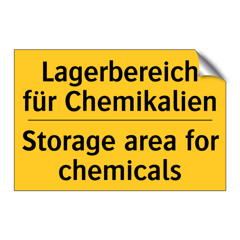 Lagerbereich für Chemikalien - Storage area for chemicals