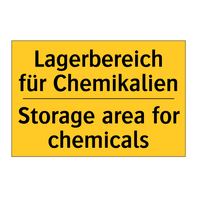 Lagerbereich für Chemikalien - Storage area for chemicals