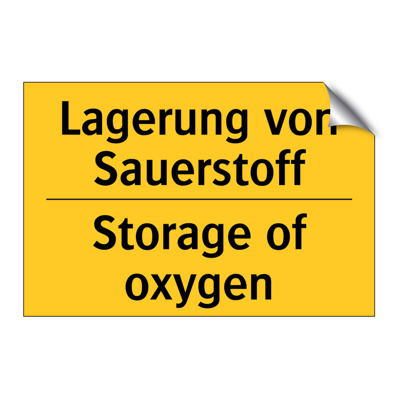 Lagerung von Sauerstoff - Storage of oxygen