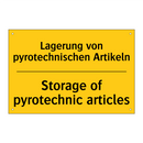Lagerung von pyrotechnischen Artikeln/.../ - Storage of pyrotechnic articles/.../