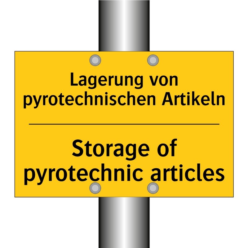 Lagerung von pyrotechnischen Artikeln/.../ - Storage of pyrotechnic articles/.../