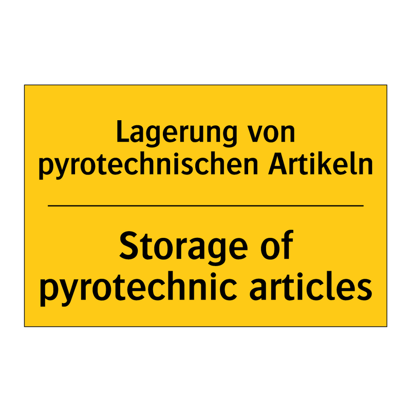 Lagerung von pyrotechnischen Artikeln/.../ - Storage of pyrotechnic articles/.../