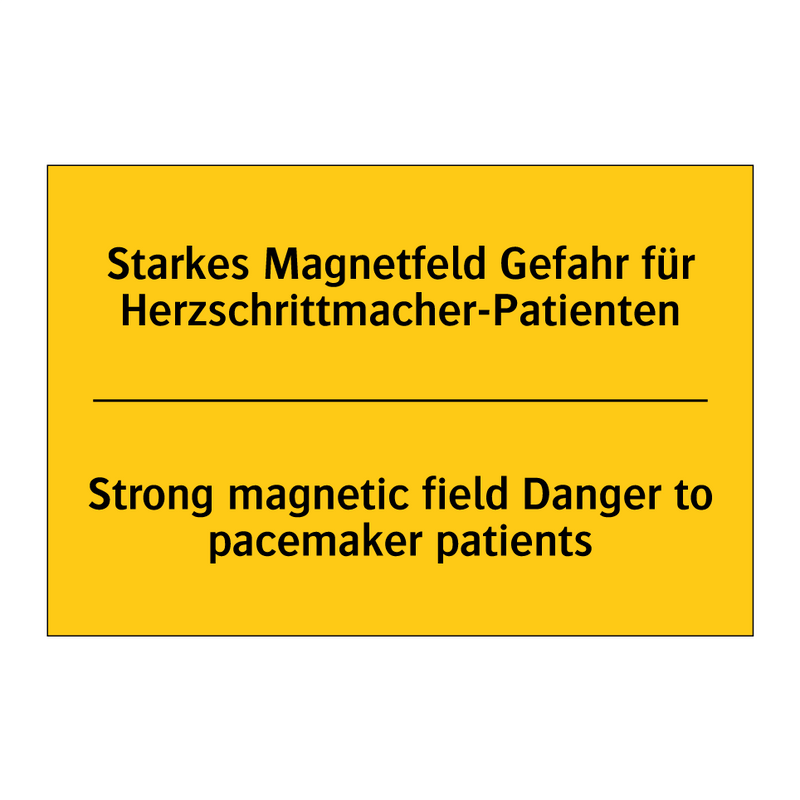 Starkes Magnetfeld Gefahr für /.../ - Strong magnetic field Danger to /.../