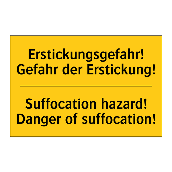 Erstickungsgefahr! Gefahr der /.../ - Suffocation hazard! Danger of /.../