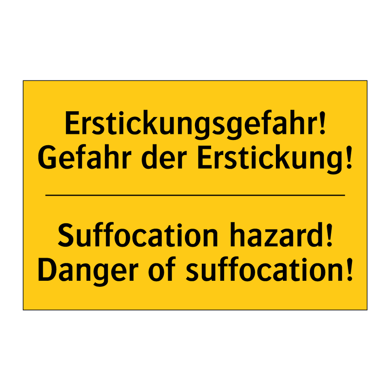 Erstickungsgefahr! Gefahr der /.../ - Suffocation hazard! Danger of /.../