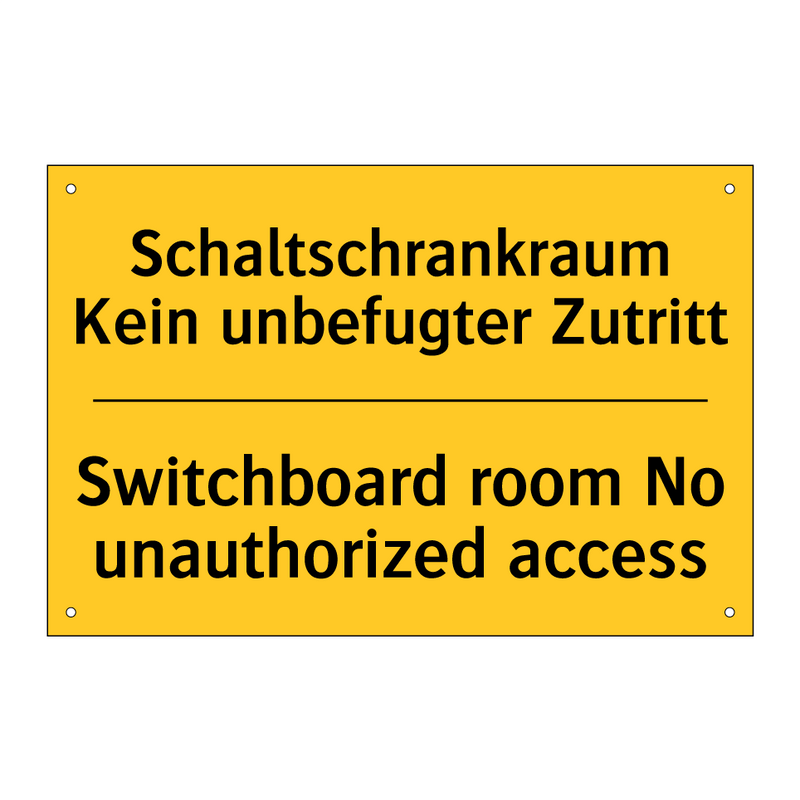 Schaltschrankraum Kein unbefugter /.../ - Switchboard room No unauthorized /.../