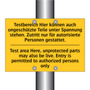 Testbereich Hier können auch ungeschützte /.../ - Test area Here, unprotected parts /.../