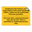 Testbereich Hier können auch ungeschützte /.../ - Test area Here, unprotected parts /.../