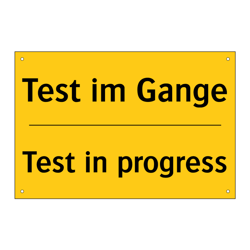 Test im Gange - Test in progress