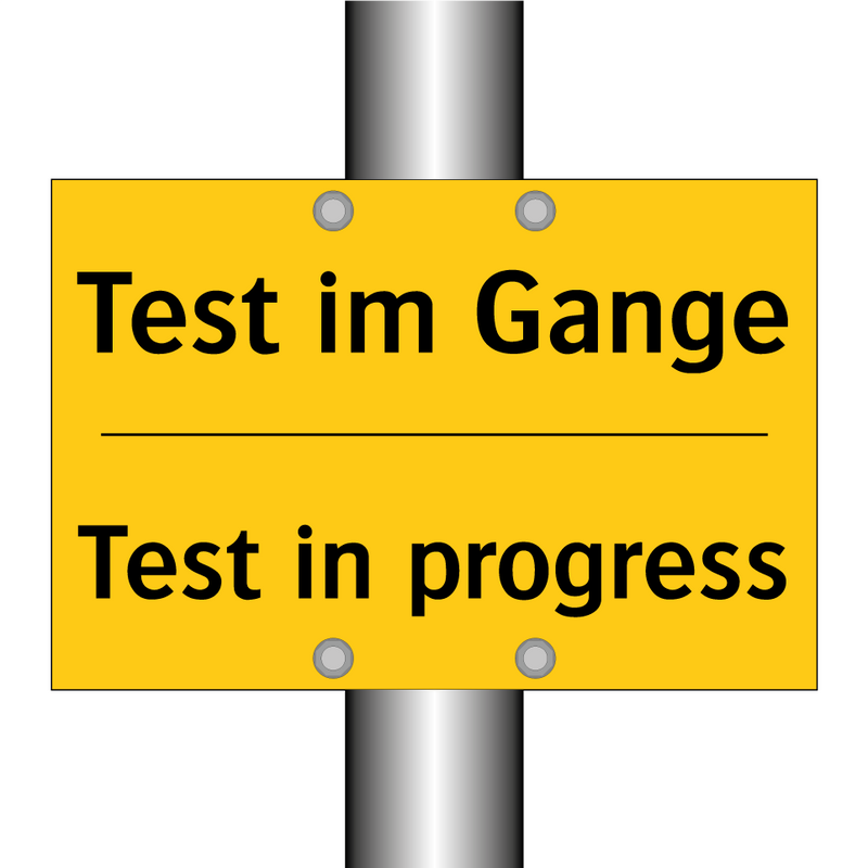 Test im Gange - Test in progress