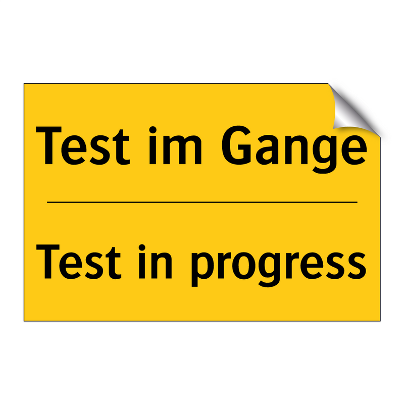 Test im Gange - Test in progress